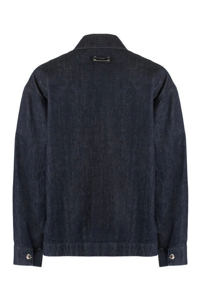Dolce & Gabbana Denim Jacket With Buttoned Cuffs And Multiple Pockets In Denim