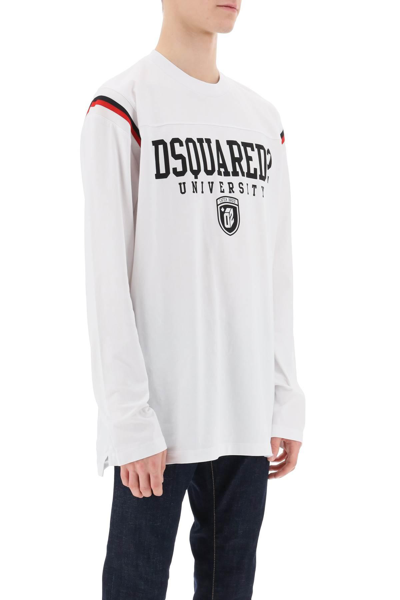 Shop Dsquared2 Long Sleeved Varsity T Shirt