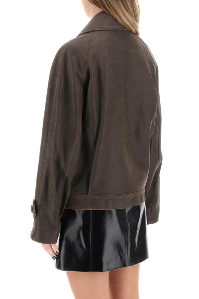 Shop Mvp Wardrobe Solferino Jacket In Vintage Effect Leather