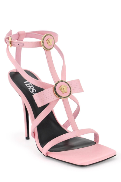 Shop Versace Sandals With Gianni Ribbon Bows