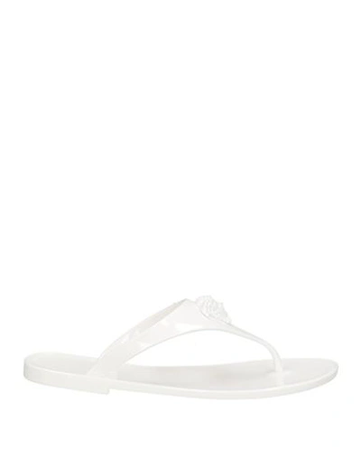 Shop Versace Woman Thong Sandal White Size 8 Rubber