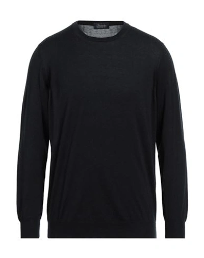 Shop Drumohr Man Sweater Navy Blue Size 44 Cotton, Cashmere