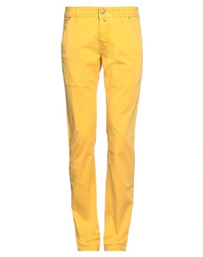 Shop Jacob Cohёn Man Pants Yellow Size 31 Cotton, Elastane