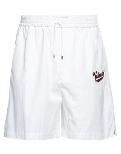 Shop Valentino Garavani Man Shorts & Bermuda Shorts White Size 34 Cotton, Polyester, Polyamide