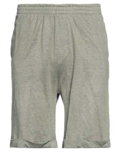 Shop Majestic Filatures Man Shorts & Bermuda Shorts Military Green Size Xxl Linen, Elastane