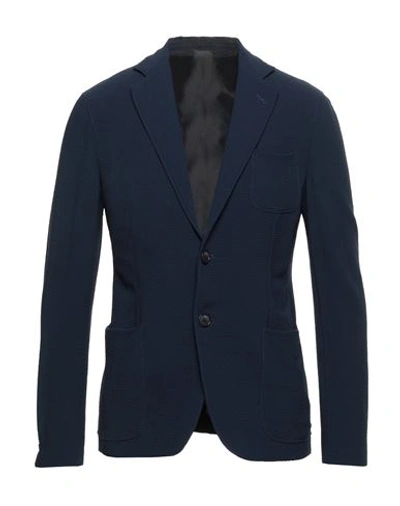 Shop Giorgio Armani Man Blazer Midnight Blue Size 38 Virgin Wool, Elastane