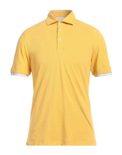 Shop Brunello Cucinelli Man Polo Shirt Yellow Size Xl Cotton