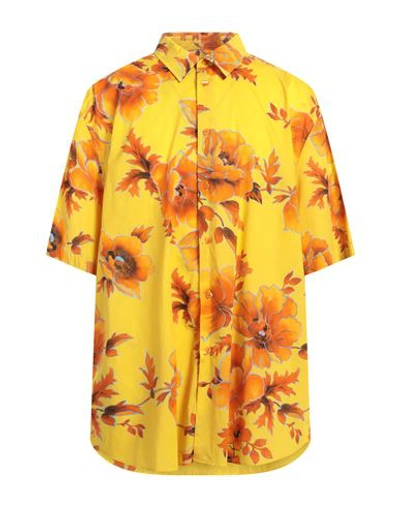 Shop Etro Man Shirt Yellow Size Xxxl Cotton