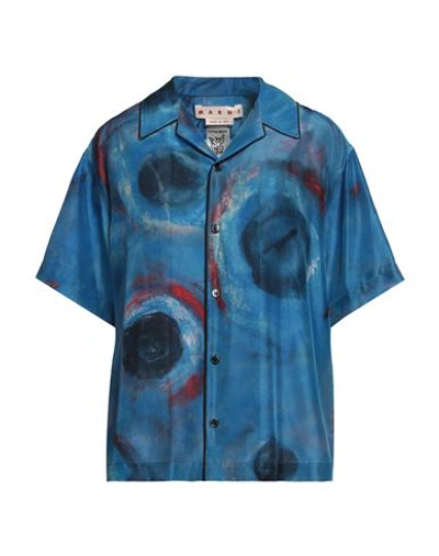 Shop Marni Woman Shirt Blue Size 6 Silk