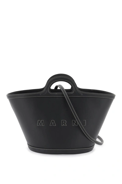 Shop Marni Leather Small Tropicalia Bucket Bag