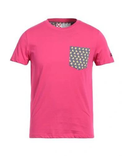 Shop Mc2 Saint Barth Man T-shirt Fuchsia Size S Cotton In Pink