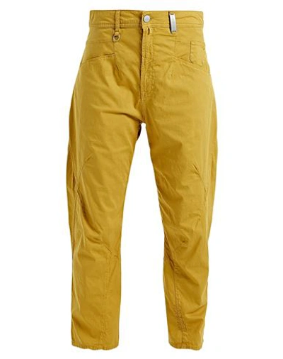 Shop High Woman Pants Mustard Size 10 Cotton, Linen, Elastane In Yellow