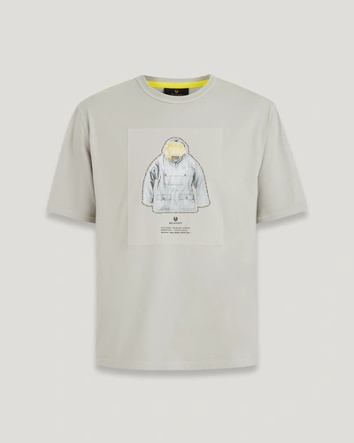Shop Belstaff Dalesman Graphic T-shirt In Cloud Grey / Yellow Oxide