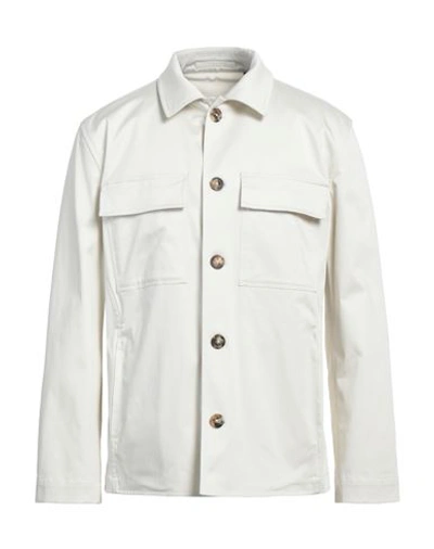 Shop Lardini Man Shirt Ivory Size S Cotton, Elastane In White
