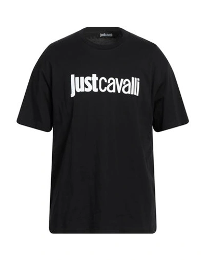 Shop Just Cavalli Man T-shirt Black Size 3xl Cotton