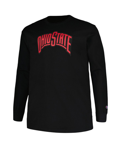 Shop Profile Men's  Black Ohio State Buckeyes Big And Tall Pop Long Sleeve T-shirt