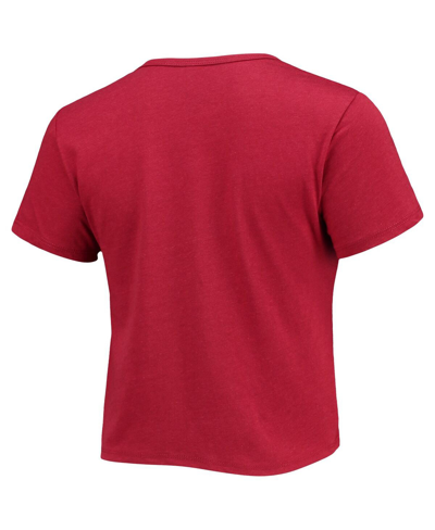 Shop Zoozatz Women's  Crimson Distressed Alabama Crimson Tide Core Laurels Cropped T-shirt