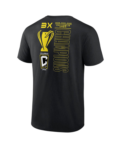 Shop Fanatics Men's  Black Columbus Crew Three-time Mls Cup Champions Trophy Case T-shirt