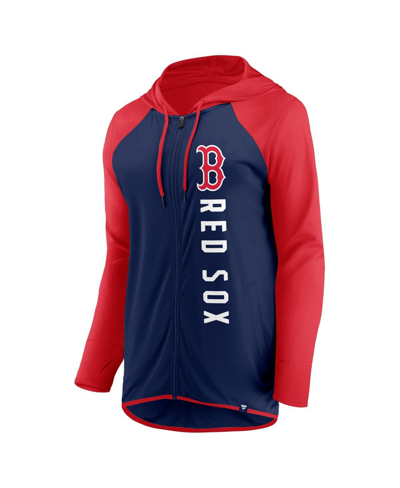 Fanatics Women's  Navy, Red Boston Red Sox Forever Fan Full-zip Hoodie Jacket In Navy,red