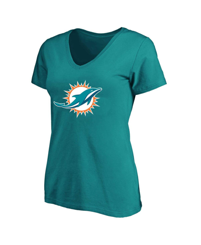 Fanatics Women's Tyreek Hill Aqua Miami Dolphins Plus Size Fair Catch Name And Number V-neck T-shirt In Aqua