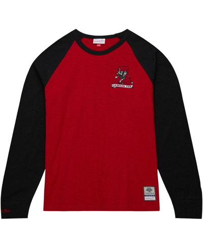 Shop Mitchell & Ness Men's  Crimson Alabama Crimson Tide Legendary Slub Raglan Long Sleeve T-shirt