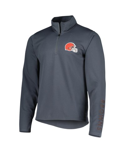 Shop Msx By Michael Strahan Men's  Charcoal Cleveland Browns 1/4-zip Sweatshirt