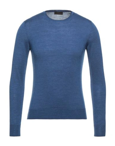 Shop Altea Man Sweater Blue Size Xxxl Virgin Wool