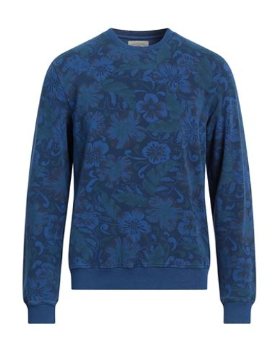 Rossopuro Man Sweatshirt Bright Blue Size 5 Cotton, Elastane In Blue