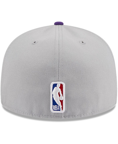 New Era Men's  Gray, Purple Los Angeles Lakers Tip-off Two-tone 59fifty Fitted Hat In Gray,purple