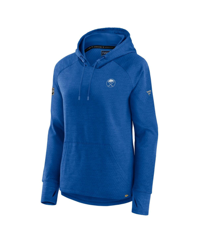 Shop Fanatics Women's  Heather Royal Buffalo Sabres Authentic Pro Pullover Hoodie