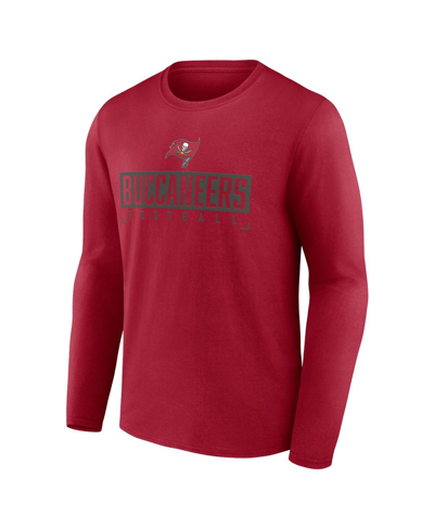 Shop Fanatics Men's  Red Tampa Bay Buccaneers Big And Tall Wordmark Long Sleeve T-shirt