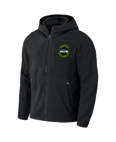 Fanatics Men's Nfl X Darius Rucker Collection By  Black Seattle Seahawks Sherpa Full-zip Hoodie In Black
