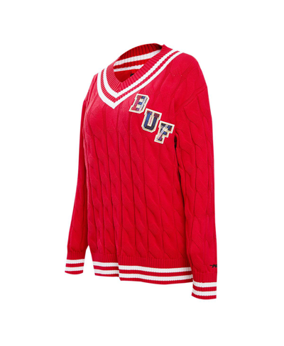 Pro Standard Red Buffalo Bills Prep V-neck Pullover Sweater In Red
