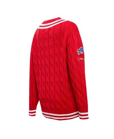 Pro Standard Red Buffalo Bills Prep V-neck Pullover Sweater In Red