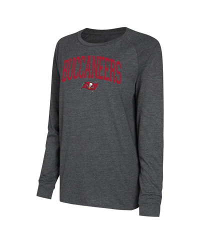 Concepts Sport Women's  Red, Black Tampa Bay Buccaneers Raglan Long Sleeve T-shirt And Shorts Lounge In Red,black