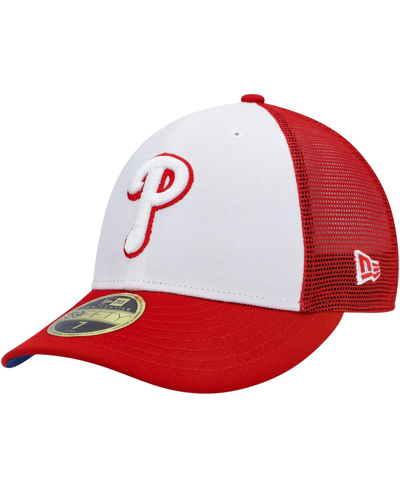New Era White/red Philadelphia Phillies 2023 On-field Batting Practice Low Profile 59fifty Fitted Ha In White,red