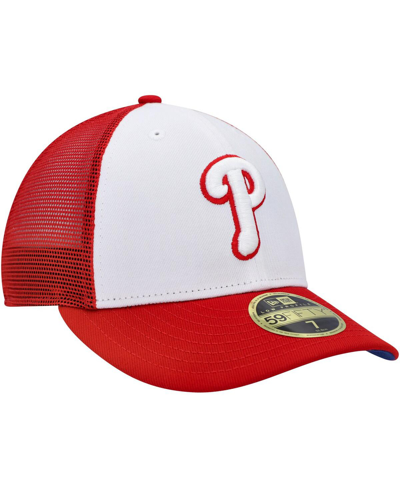 New Era White/red Philadelphia Phillies 2023 On-field Batting Practice Low Profile 59fifty Fitted Ha In White,red
