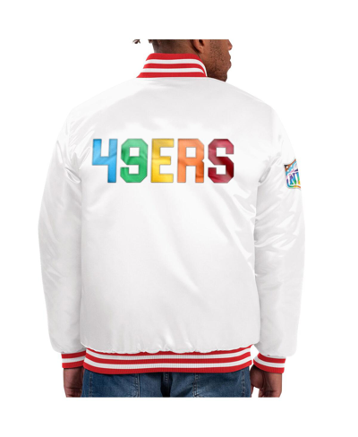 Starter White San Francisco 49ers Pride Full-snap Varsity Jacket In White