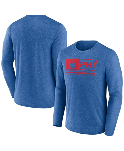 Fanatics Branded Heather Royal Philadelphia 76ers Three-point Play T-shirt In Heather Royal