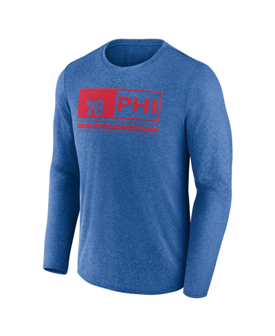 Fanatics Branded Heather Royal Philadelphia 76ers Three-point Play T-shirt In Heather Royal