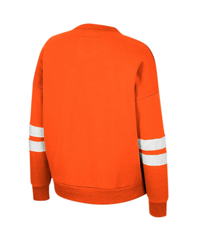Shop Colosseum Women's  Orange Distressed Syracuse Orange Perfect Dateâ Crew Neck Pullover Sweatshirt