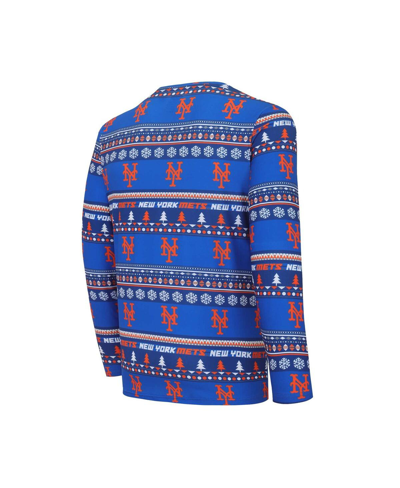 Concepts Sport Men's  Royal New York Mets Knit Ugly Sweater Long Sleeve Top And Pants Set In Royal