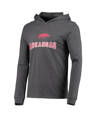 Shop Concepts Sport Men's  Cardinal, Heather Charcoal Arkansas Razorbacks Meter Long Sleeve Hoodie T-shirt In Cardinal,heather Charcoal