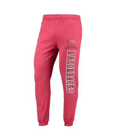 Concepts Sport Cardinal/heather Charcoal Arkansas Razorbacks Meter Long Sleeve Hoodie T-shirt & Jogg In Cardinal,heather Charcoal