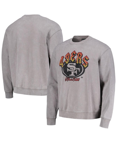 Shop The Wild Collective Men's And Women's  Gray San Francisco 49ers Distressed Pullover Sweatshirt