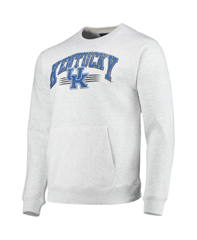 Shop League Collegiate Wear Men's  Heathered Gray Distressed Kentucky Wildcats Upperclassman Pocket Pullov