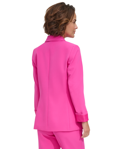 Shop Dkny Women's Double-breasted Jacket In Radiant Pink
