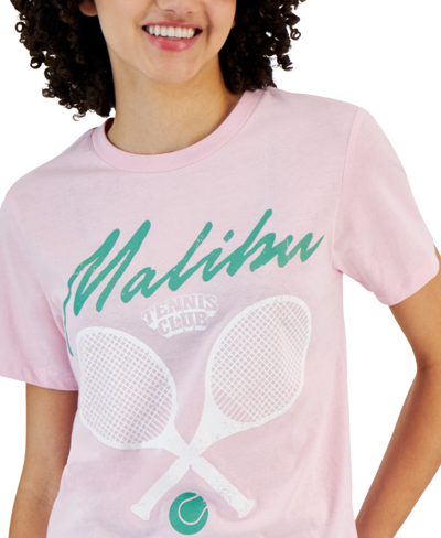 Shop Grayson Threads, The Label Juniors' Crewneck Short-sleeve Malibu Graphic T-shirt In Light Pink