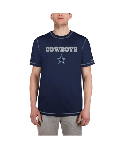 New Era Navy Dallas Cowboys Third Down Puff Print T-shirt In Navy