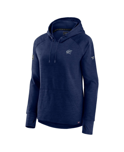 Fanatics Branded  Heather Navy Columbus Blue Jackets Authentic Pro Pullover Hoodie In Heather Navy